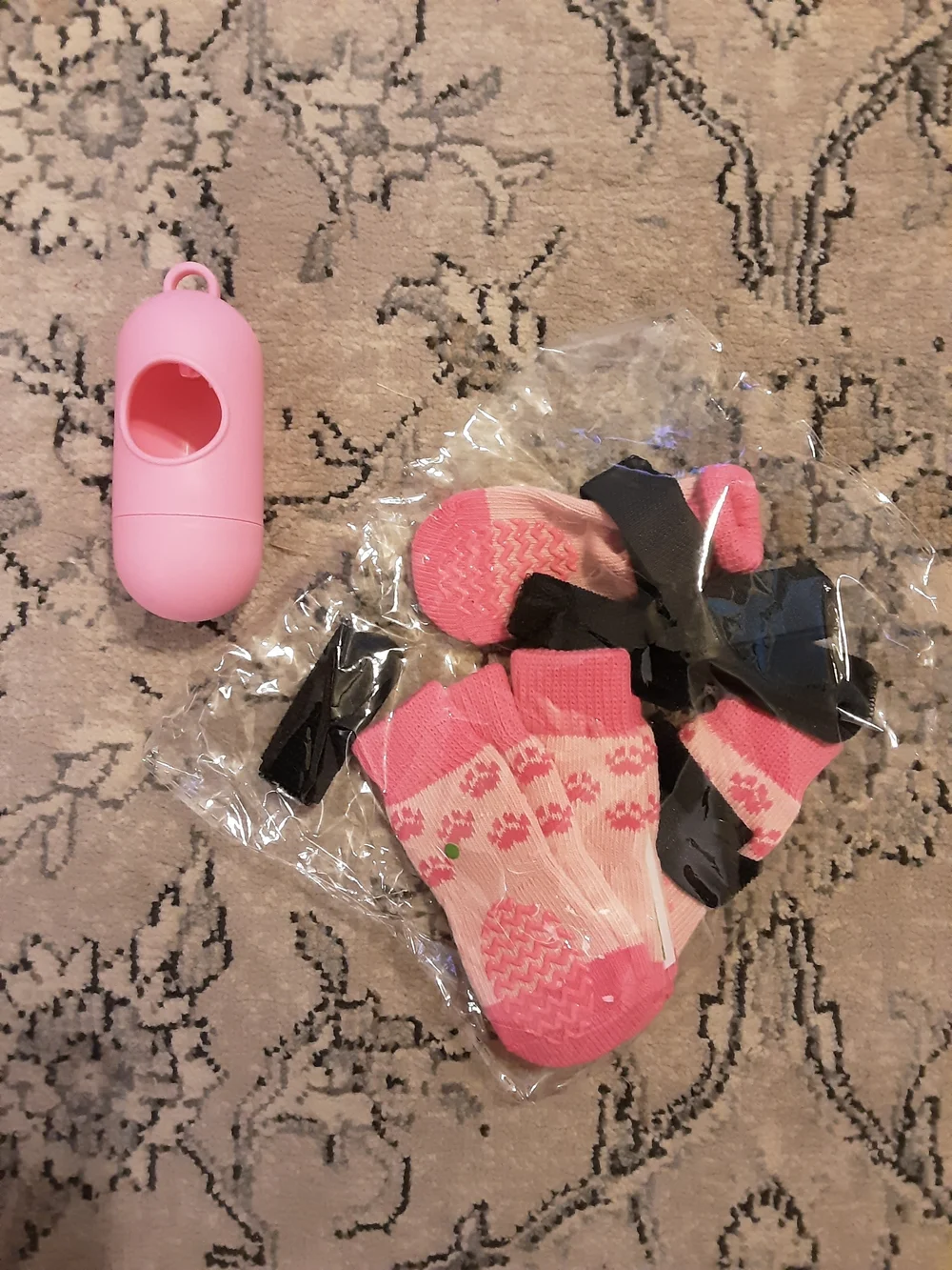 Pink Non-Slip Dog Paw Socks